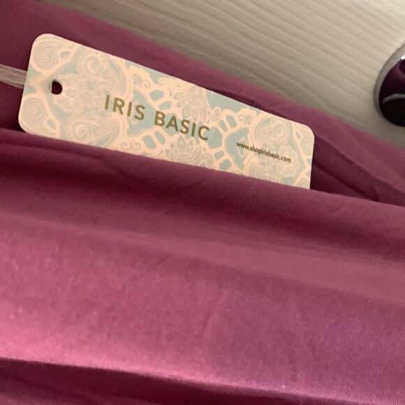 Iris Basic American LA XL Scoop Neck Crotchet Short Sleeve  And Hem Plum Purple - Picture 4 of 11